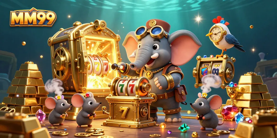 Engage in thrilling gameplay at MM99 with creative 3D steampunk characters illuminating casino excitement.