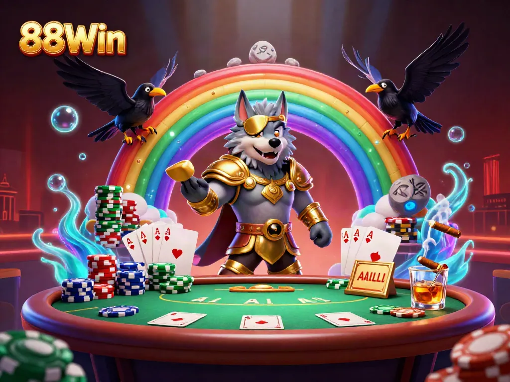 Engage in thrilling gameplay at 88Win's vibrant casino scene, featuring legendary characters.