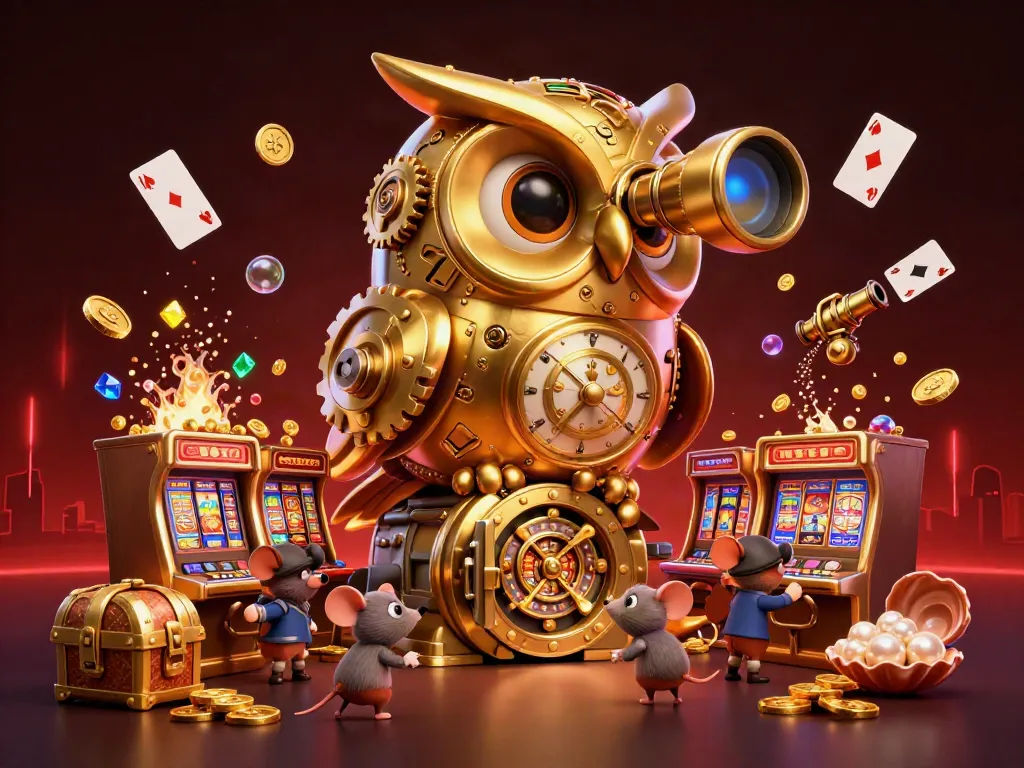 Engage in exciting slots at XX88 with whimsical characters in a vibrant casino.