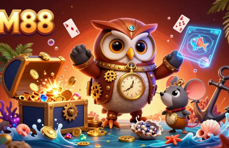 Engage with thrilling HM88 casino adventures featuring vibrant characters and gaming elements.