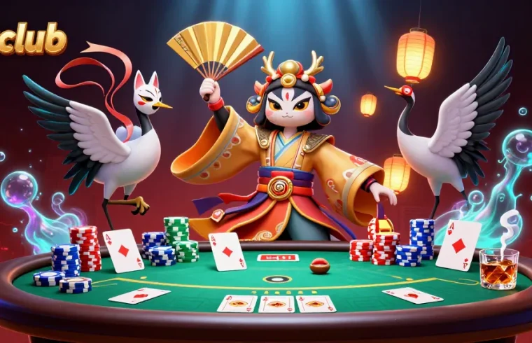 Hitclub players enjoying dynamic poker scene with vibrant 3D characters and casino elements.
