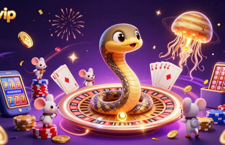 Experience the thrill of rikvip with astronauts betting on Saturn's rings in a cosmic casino scene.